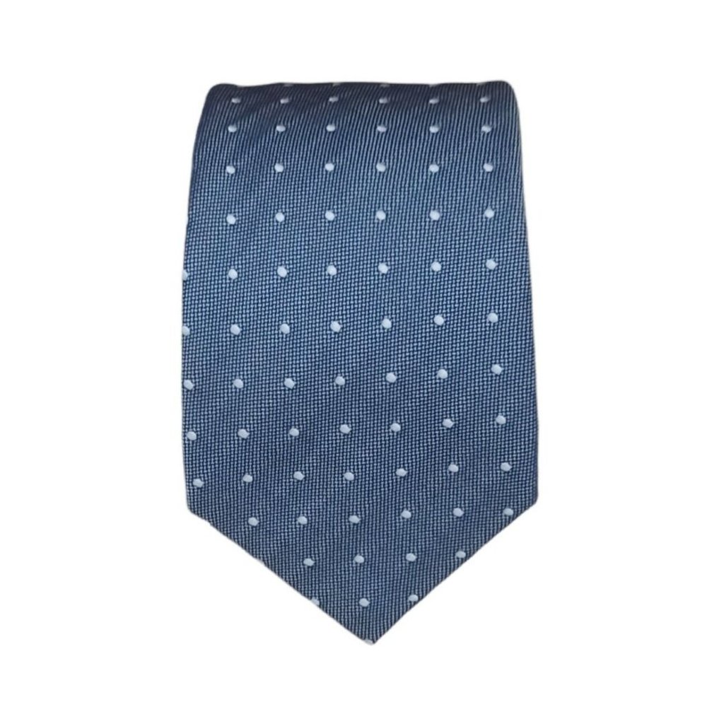 FUMAGALLI TRIFOLD Gray Polka Dot Silk Tie ITALY 62"/ 3.2" EC